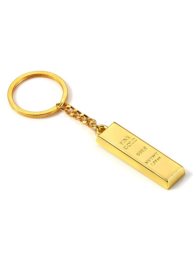 مفتاحيّة شكل قطعة ذهب وهميّة – مفتاحيّة ذهبية رفيعة الدقة، رمز للثروة والنجاح - Image 3